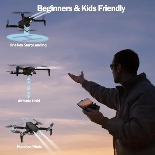 LMRC-12 Drone with 1080p UHD Camera for Adults Beginner, Foldable 2.4GHz FPV Drone, Less than 249g, RC Quadcopter Toys Gifts with Brushless Motor, Altitude Hold, Follow Me, 2 Batteries, Black 5 LMRC-12 Drone with 1080p UHD Camera for Adults Beginner, Foldable 2.4GHz FPV Drone, Less than 249g, RC Quadcopter Toys Gifts with Brushless Motor, Altitude Hold, Follow Me, 2 Batteries, Black - Image 5