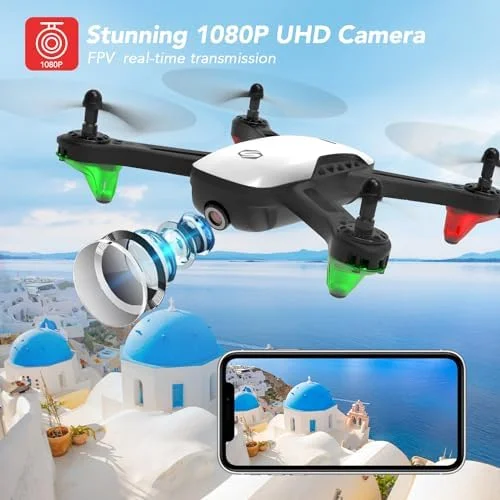 Drone with Camera for Adults, SANROCK 1080P HD FPV WiFi Drones for Kids Beginners, RC Quadcopter Helicopter, Voice Start, Waypoint Fly, Gesture Selfie, Return to Home, Toys Gifts for Boys Girls - Image 3