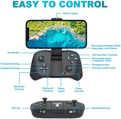 Drone with 1080P Digital camera for Inexperienced persons and Youngsters, Foldable Distant Management Quadcopter with Voice Management, Gestures Selfie, Altitude Maintain, One Key Begin, 3D Flips, 2 Batteries, Toys Items for Boys Ladies - Image 7