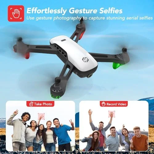 Drone with Camera for Adults, SANROCK 1080P HD FPV WiFi Drones for Kids Beginners, RC Quadcopter Helicopter, Voice Start, Waypoint Fly, Gesture Selfie, Return to Home, Toys Gifts for Boys Girls - Image 4