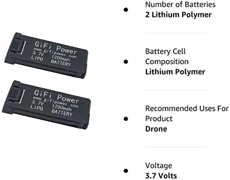 Improve 3.7V 1200mAh Lipo Battery Substitute Light-weight Lipo Battery Drone Battery for Eachine E58 E58/S168/HY019 Drone Excessive Capability Lipo Battery(2 Pack) - Image 7