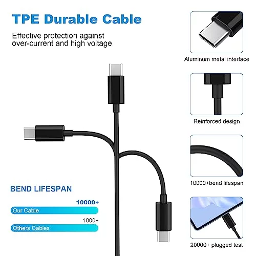 Alitutumao 3 in 1 USB Sort C Quick Charging Cable Twine C... - Image 6